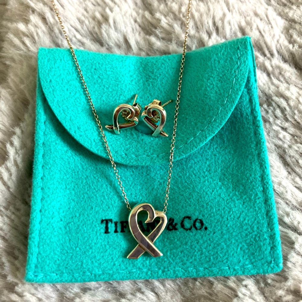 Tiffany Paloma Picasso sterling silver necklace & earrings set